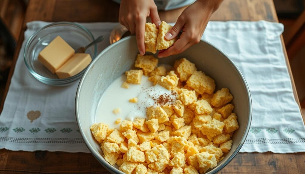 Cornbread Base Preparation for Chicken and Dressing Cornbread Base Preparation for Chicken and Dressing